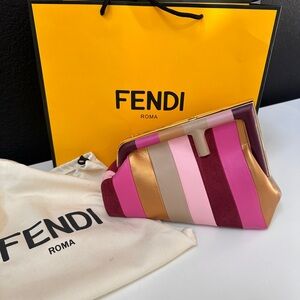 FENDI First Small Shoulder Bag Calfskin Leather Multicolor